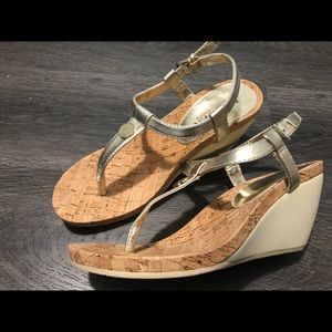 Cream Ralph Lauren Wedge Sandals
